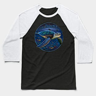 Sea Turtle Art Baseball T-Shirt